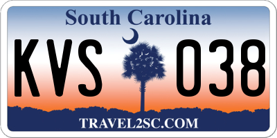 SC license plate KVS038