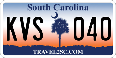 SC license plate KVS040