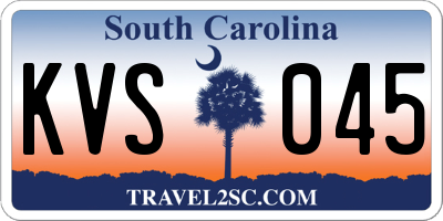 SC license plate KVS045