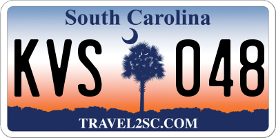 SC license plate KVS048