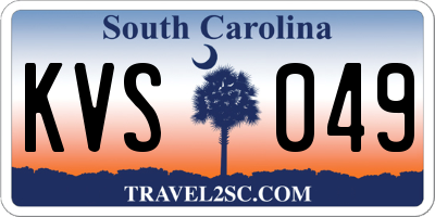 SC license plate KVS049