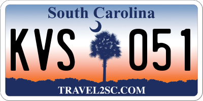 SC license plate KVS051