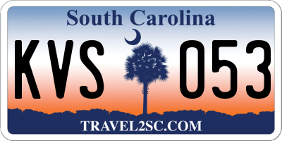 SC license plate KVS053