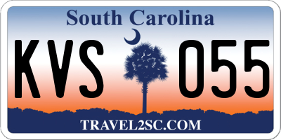SC license plate KVS055