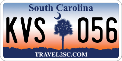 SC license plate KVS056