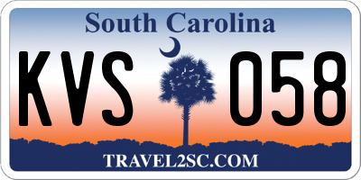 SC license plate KVS058