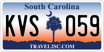 SC license plate KVS059