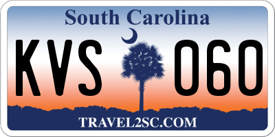 SC license plate KVS060