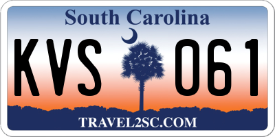 SC license plate KVS061