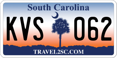 SC license plate KVS062