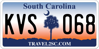 SC license plate KVS068