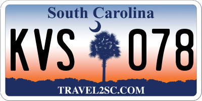 SC license plate KVS078