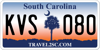 SC license plate KVS080