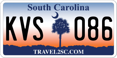 SC license plate KVS086