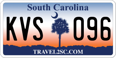 SC license plate KVS096