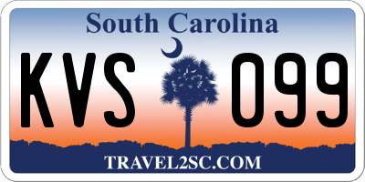 SC license plate KVS099