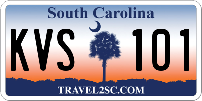 SC license plate KVS101