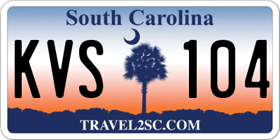 SC license plate KVS104