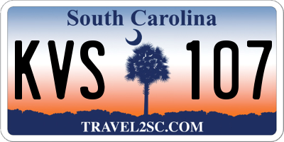 SC license plate KVS107