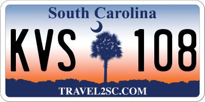 SC license plate KVS108