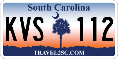 SC license plate KVS112