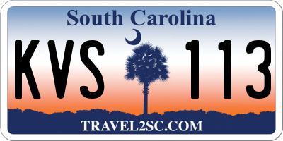 SC license plate KVS113