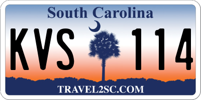 SC license plate KVS114