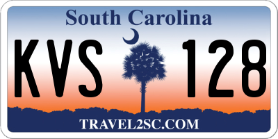 SC license plate KVS128