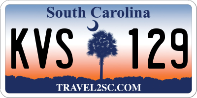 SC license plate KVS129