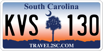 SC license plate KVS130
