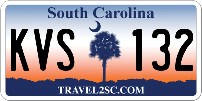 SC license plate KVS132