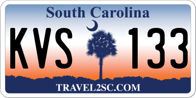 SC license plate KVS133