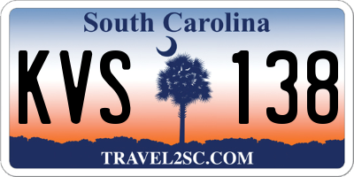 SC license plate KVS138