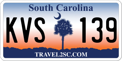SC license plate KVS139
