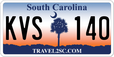 SC license plate KVS140