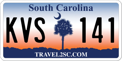 SC license plate KVS141