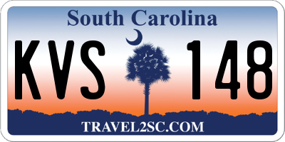 SC license plate KVS148