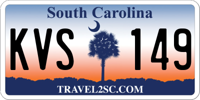 SC license plate KVS149
