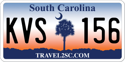 SC license plate KVS156