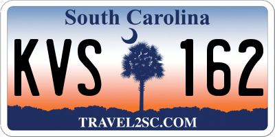 SC license plate KVS162