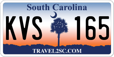 SC license plate KVS165