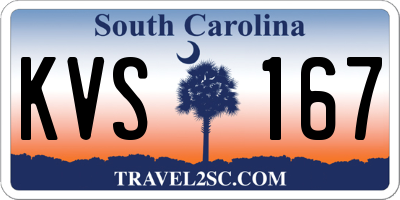 SC license plate KVS167