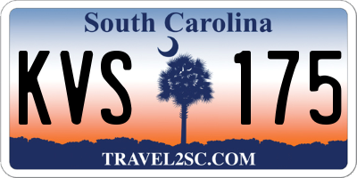 SC license plate KVS175