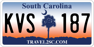 SC license plate KVS187