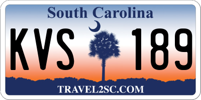 SC license plate KVS189
