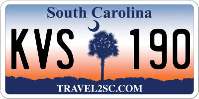SC license plate KVS190