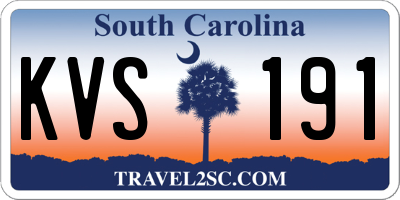 SC license plate KVS191
