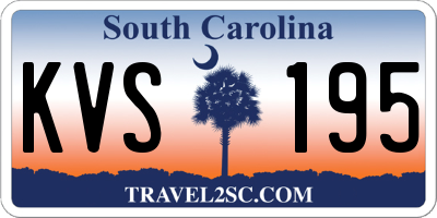 SC license plate KVS195