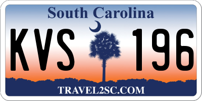 SC license plate KVS196