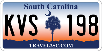 SC license plate KVS198